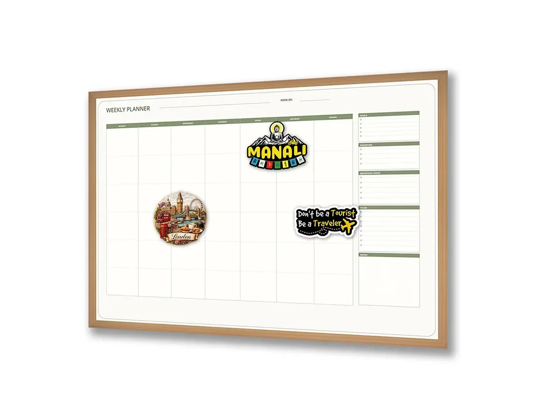 Metall Magnetboard mit hochwertigem Grüne Kalender Raster Variante Design