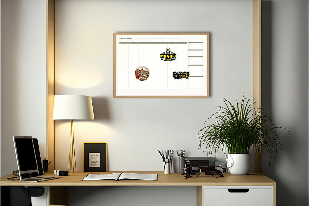 Metall Magnetboard mit hochwertigem Grüne Kalender Raster Variante Design