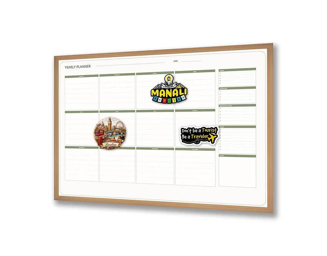 Metall Magnetboard mit hochwertigem Grüne Kalender Raster mit Notizen Design
