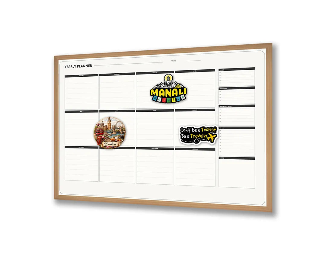 Metall Magnetboard mit hochwertigem Schwarz weiße Kalender modern Design