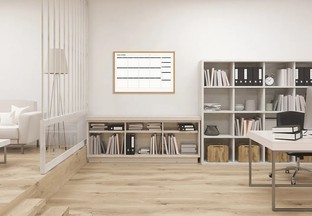 Metall Magnetboard mit hochwertigem Schwarz weiße Kalender modern Design