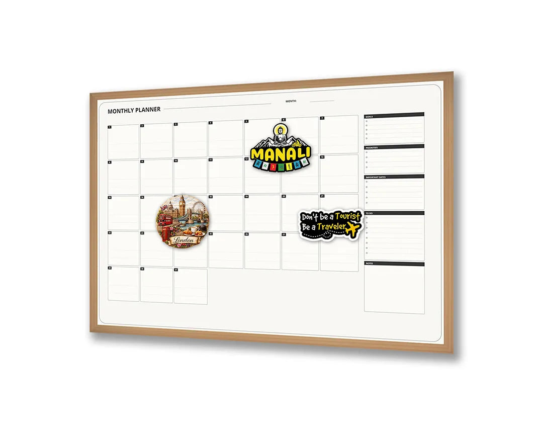 Metall Magnetboard mit hochwertigem Blanco Kalender einfach Design