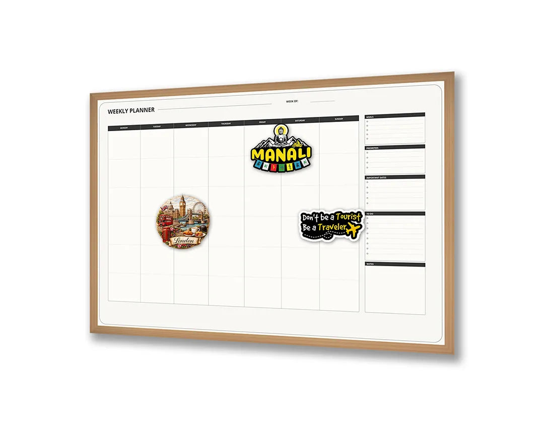 Metall Magnetboard mit hochwertigem Blanco Kalender week Variante Design