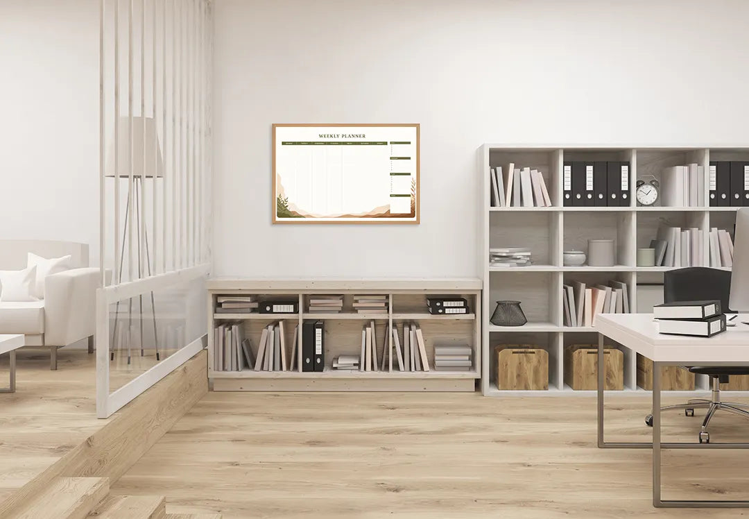 Metall Magnetboard mit hochwertigem Graue Planer mit Pflänzchen Design