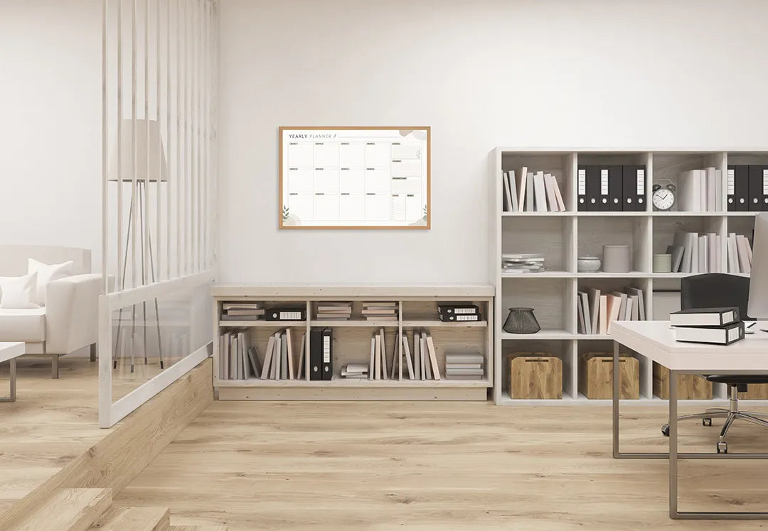 Metall Magnetboard mit hochwertigem Botanische Monatsplaner Design