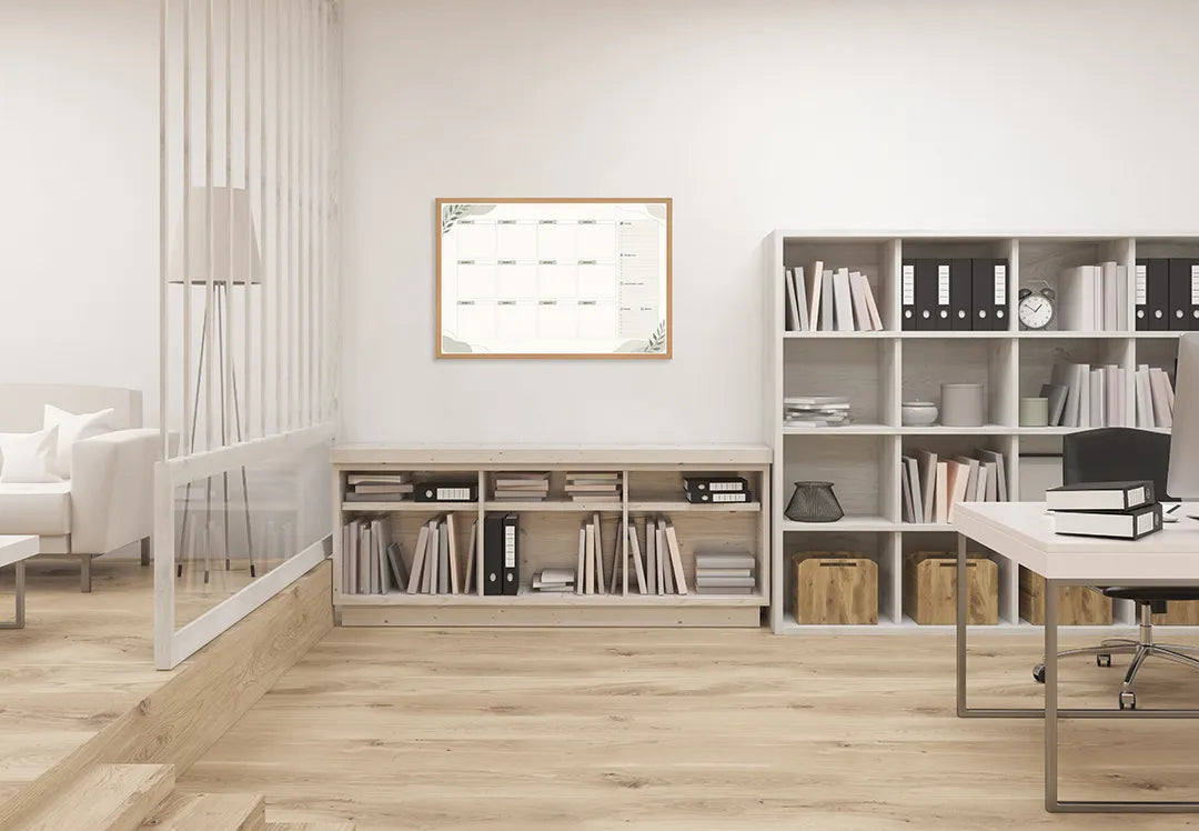 Metall Magnetboard mit hochwertigem Minimalistische Monatsplaner Design