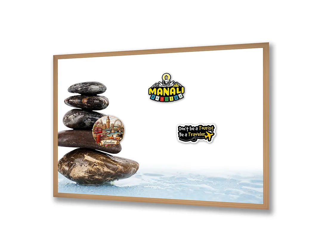 Metall Magnetboard mit hochwertigem Zen Steine auf das Wasser Design