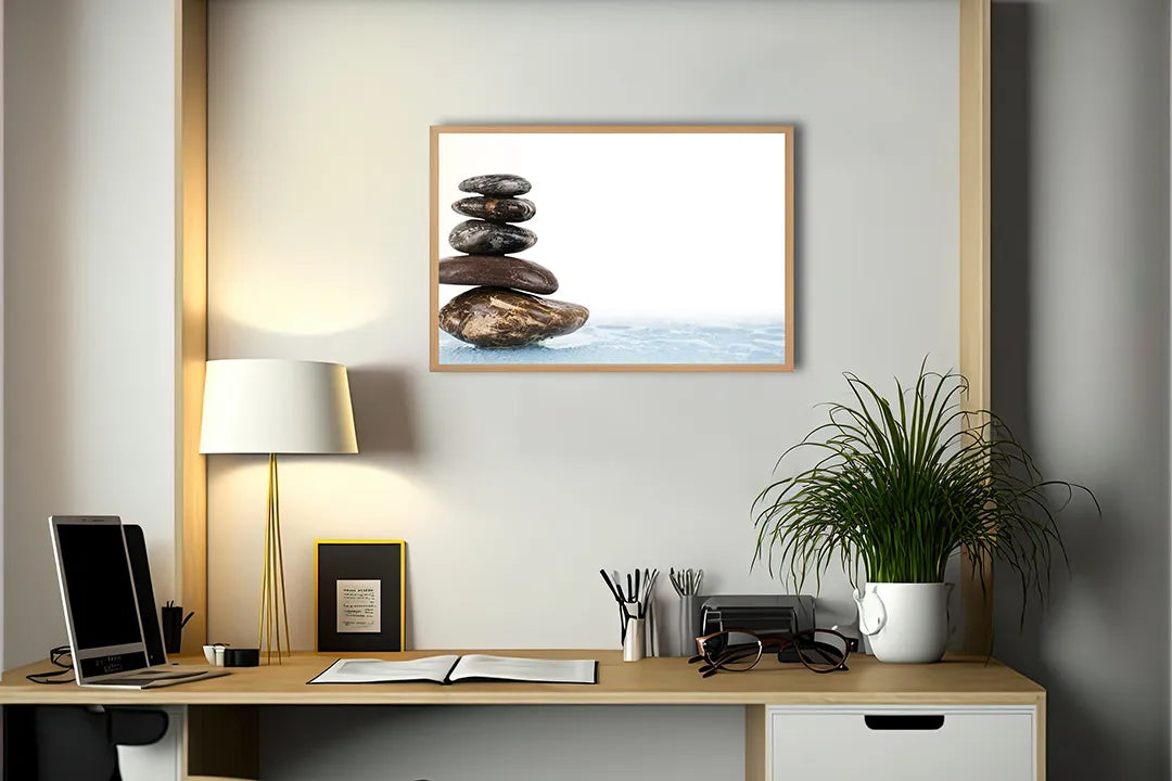 Metall Magnetboard mit hochwertigem Zen Steine auf das Wasser Design