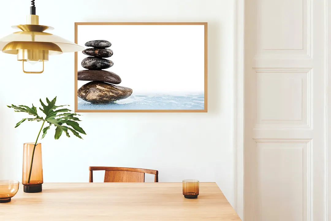 Metall Magnetboard mit hochwertigem Zen Steine auf das Wasser Design