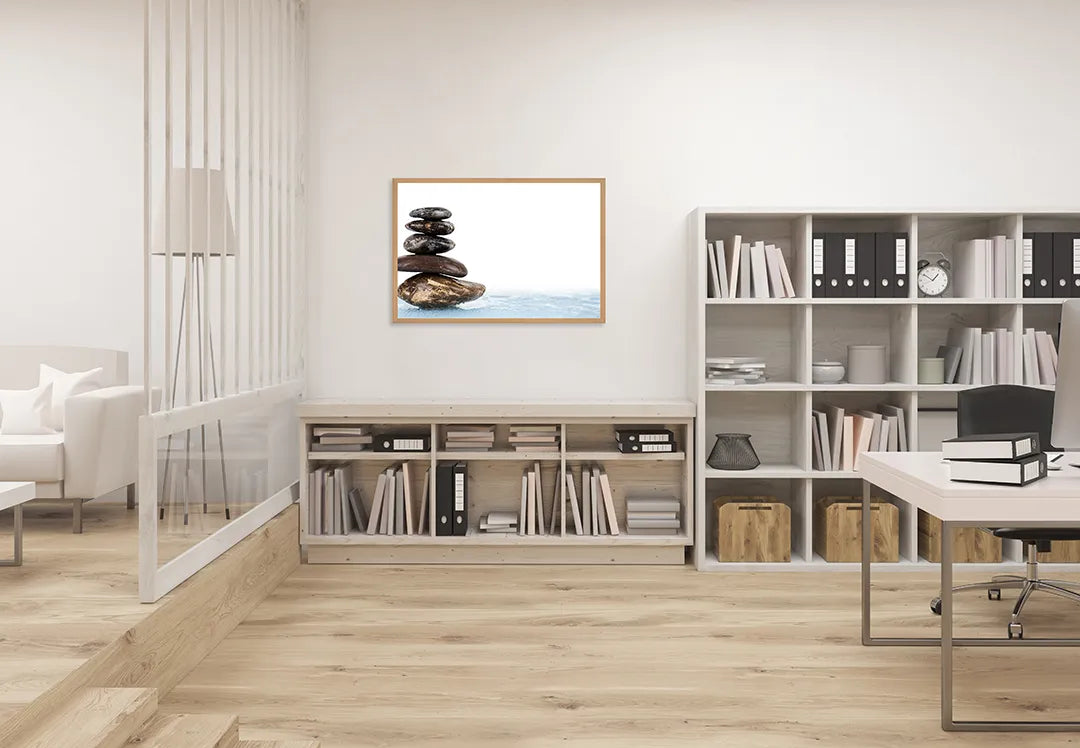 Metall Magnetboard mit hochwertigem Zen Steine auf das Wasser Design