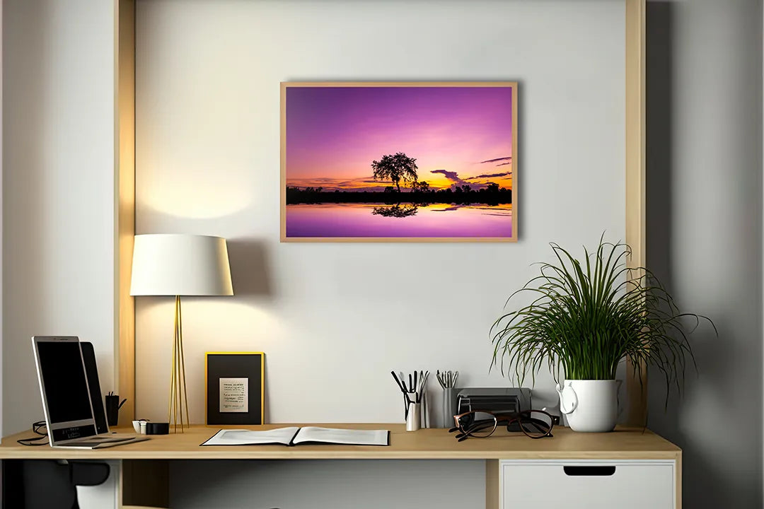 Metall Magnetboard mit hochwertigem Boom Sonnenuntergang reflectie Design