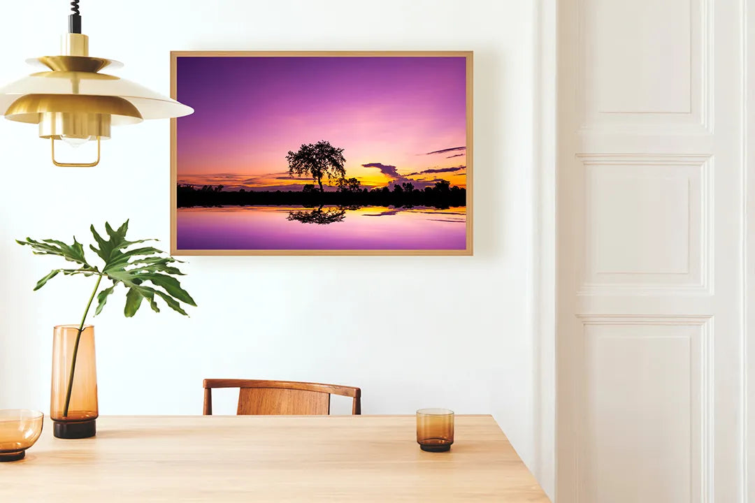 Metall Magnetboard mit hochwertigem Boom Sonnenuntergang reflectie Design