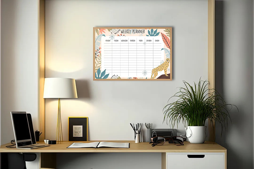 Metall Magnetboard mit hochwertigem Wochenplaner herfst Design