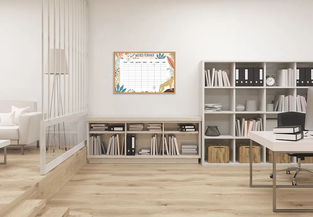 Metall Magnetboard mit hochwertigem Wochenplaner herfst Design