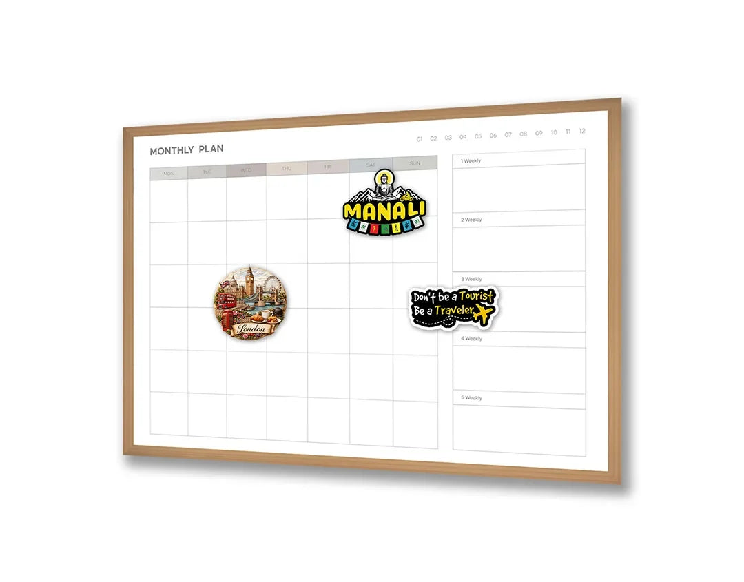 Metall Magnetboard mit hochwertigem Minimalistische Kalender Design