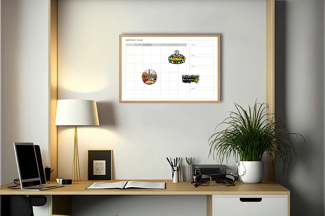 Metall Magnetboard mit hochwertigem Minimalistische Kalender Design