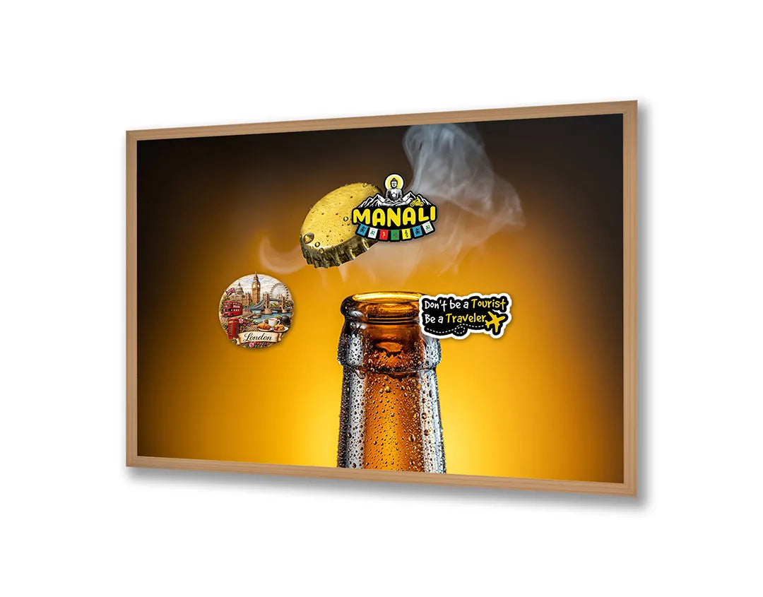 Metall Magnetboard mit hochwertigem Bierflesje kroonkurk Design