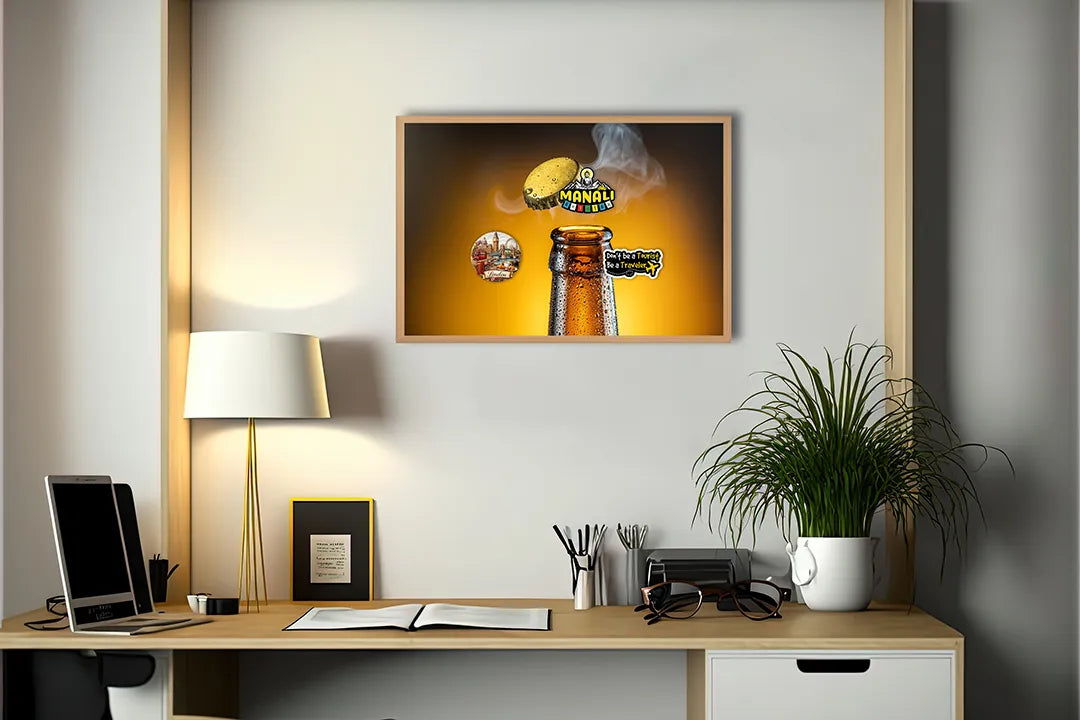Metall Magnetboard mit hochwertigem Bierflesje kroonkurk Design