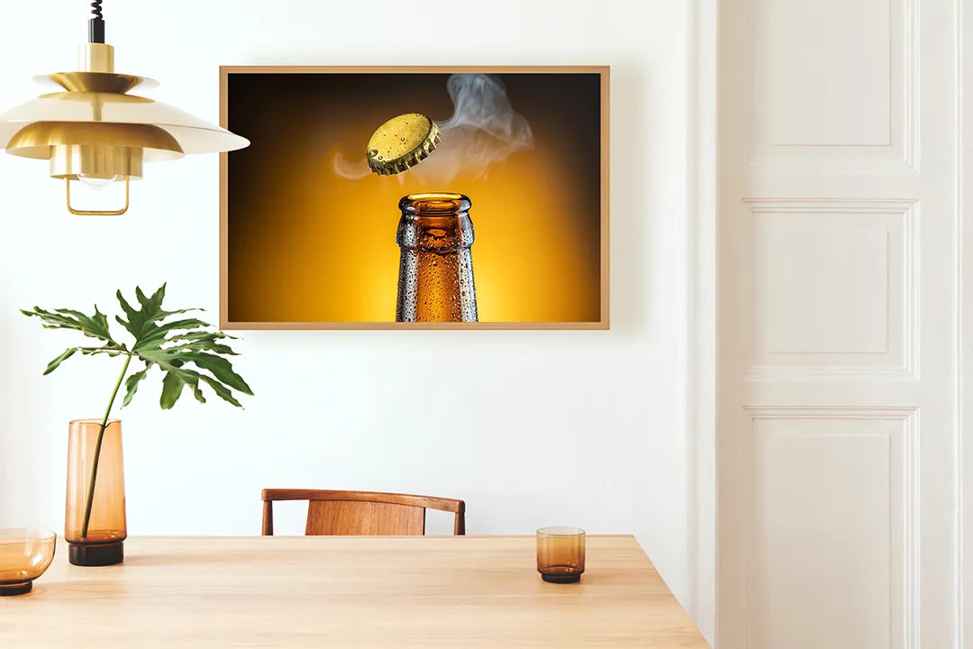 Metall Magnetboard mit hochwertigem Bierflesje kroonkurk Design