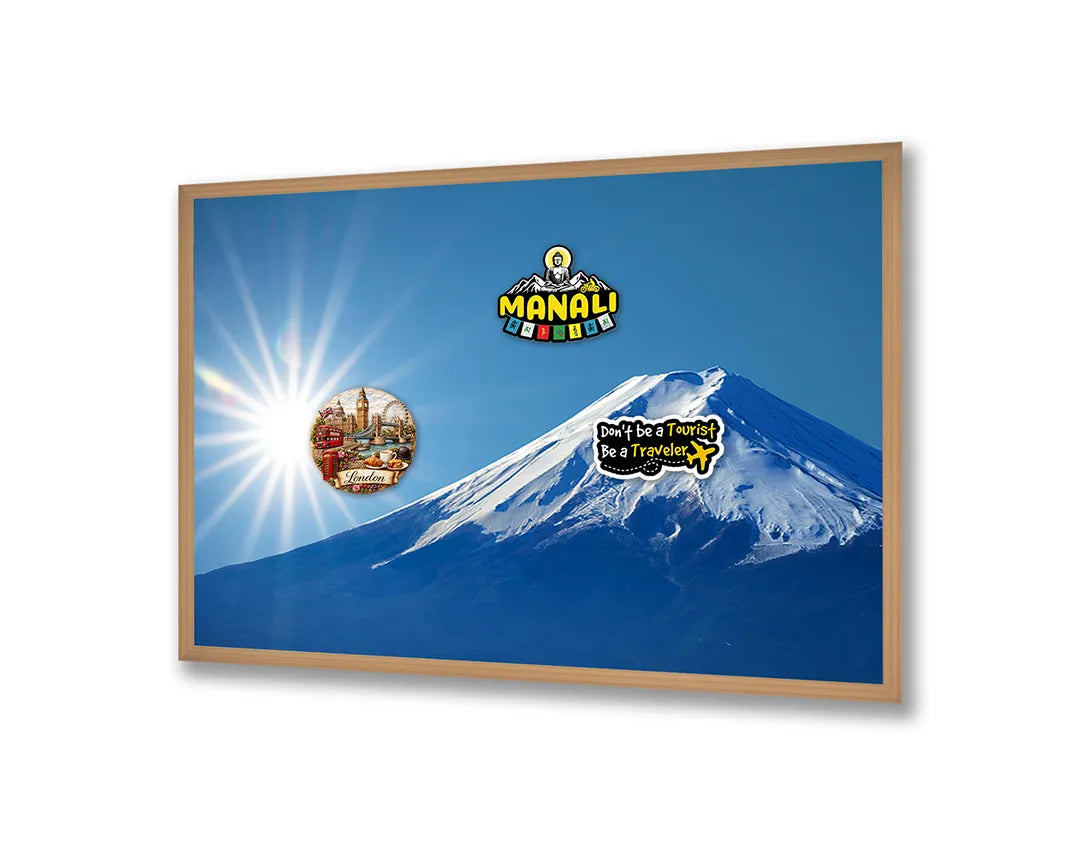 Metall Magnetboard mit hochwertigem Mount fuji sneeuw Design