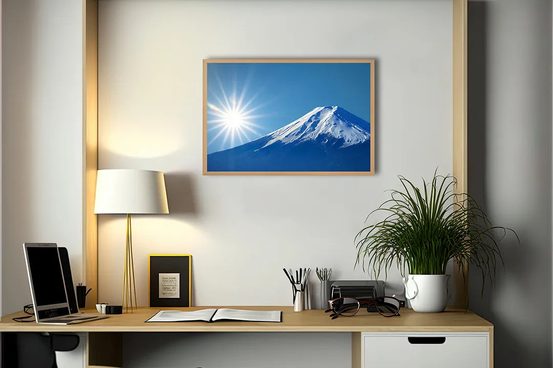 Metall Magnetboard mit hochwertigem Mount fuji sneeuw Design
