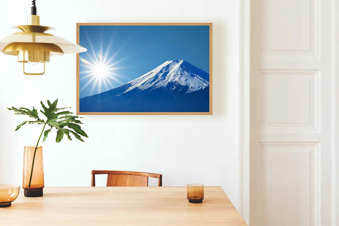 Metall Magnetboard mit hochwertigem Mount fuji sneeuw Design