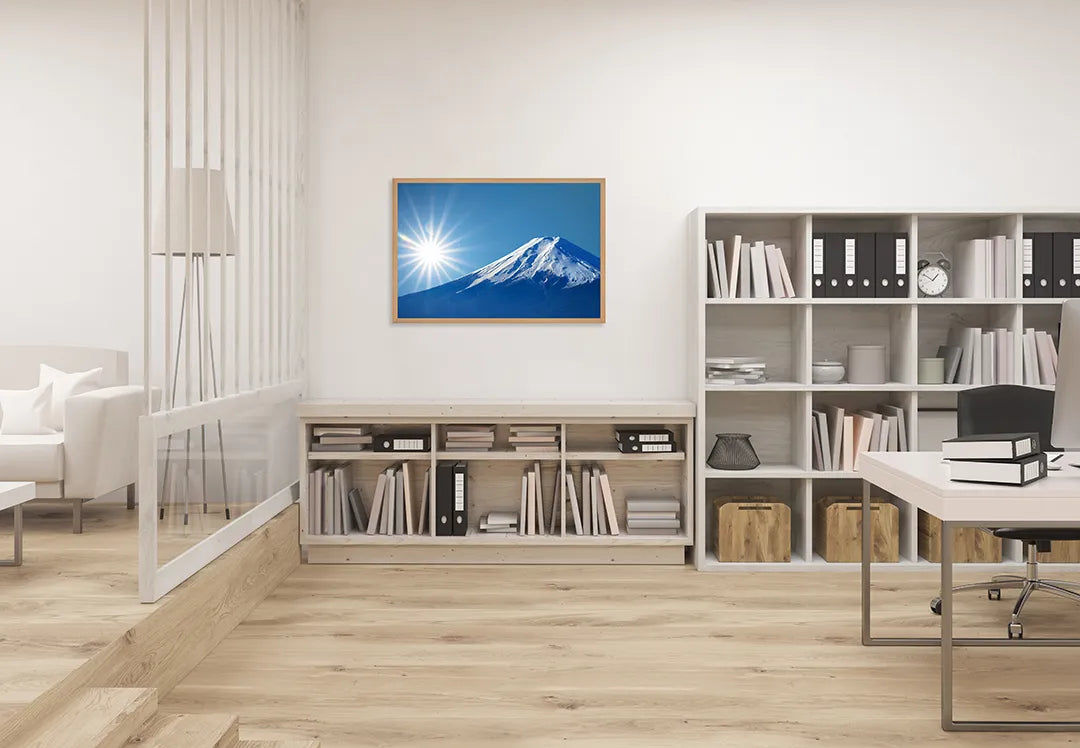 Metall Magnetboard mit hochwertigem Mount fuji sneeuw Design