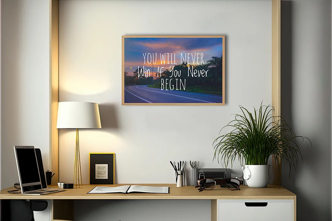 Metall Magnetboard mit hochwertigem You will never win Text Design