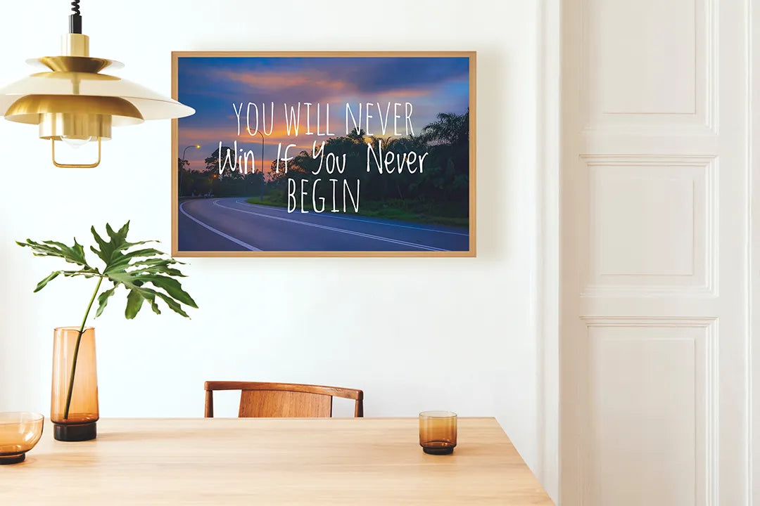 Metall Magnetboard mit hochwertigem You will never win Text Design