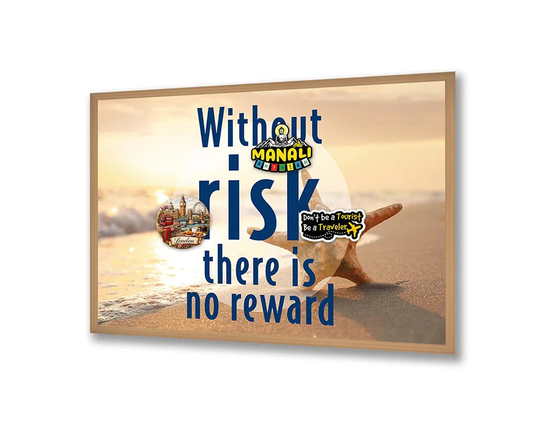 Metall Magnetboard mit hochwertigem Without risk Text Strand Design