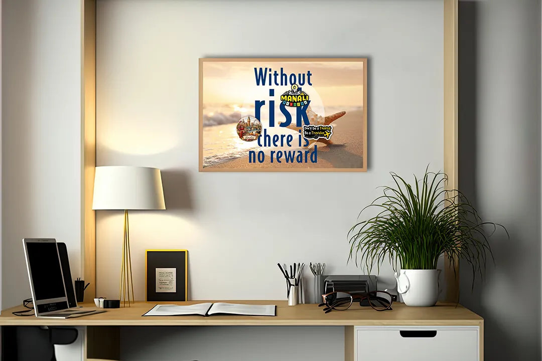 Metall Magnetboard mit hochwertigem Without risk Text Strand Design
