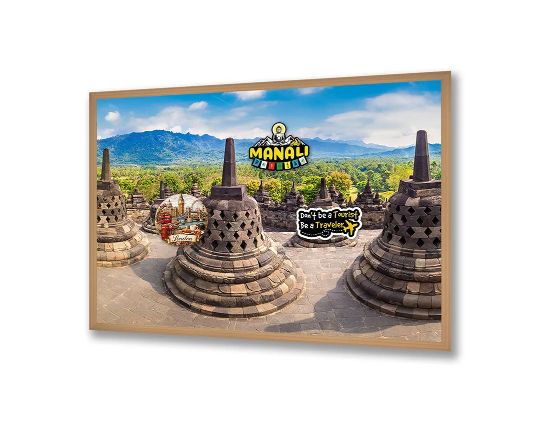 Metall Magnetboard mit hochwertigem Borobudur tempel Design