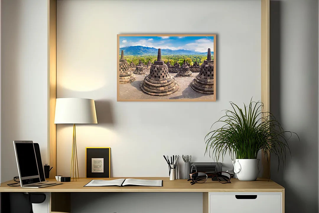 Metall Magnetboard mit hochwertigem Borobudur tempel Design