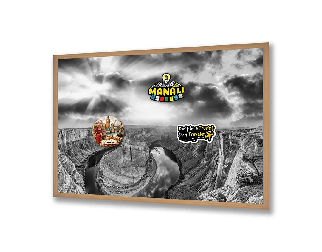 Metall Magnetboard mit hochwertigem Grand canyon schwarz weiß Design