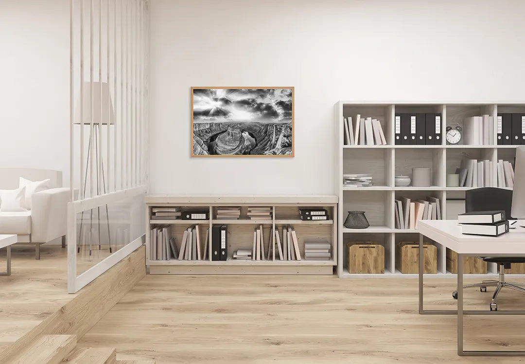 Metall Magnetboard mit hochwertigem Grand canyon schwarz weiß Design