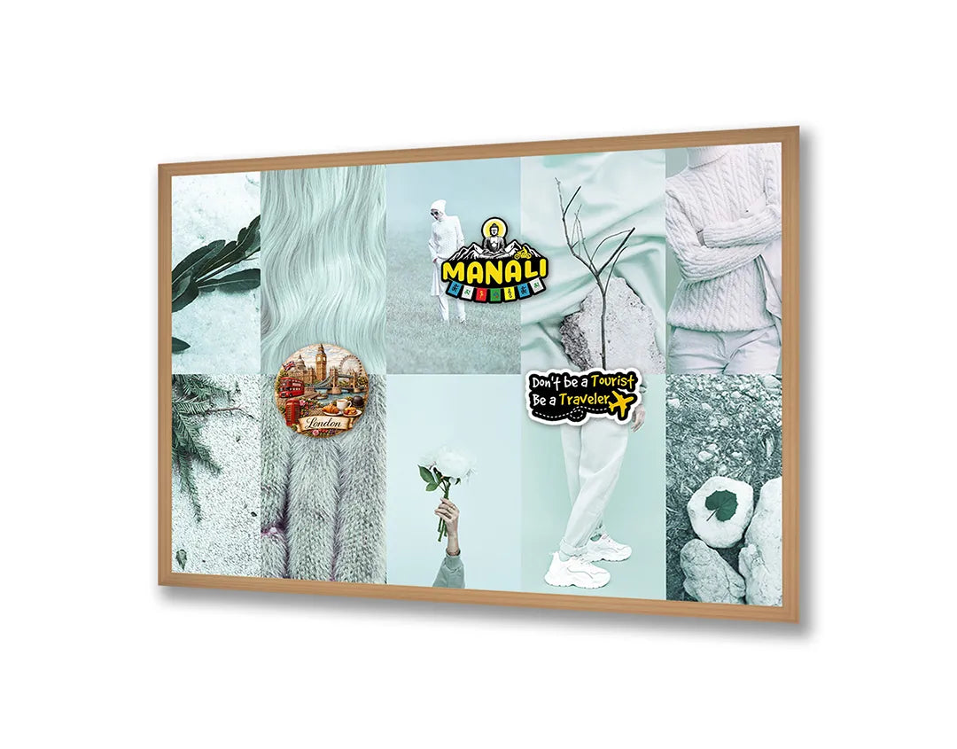 Metall Magnetboard mit hochwertigem Collage Pastell Design