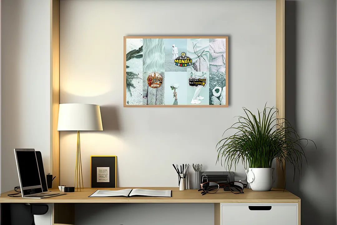Metall Magnetboard mit hochwertigem Collage Pastell Design