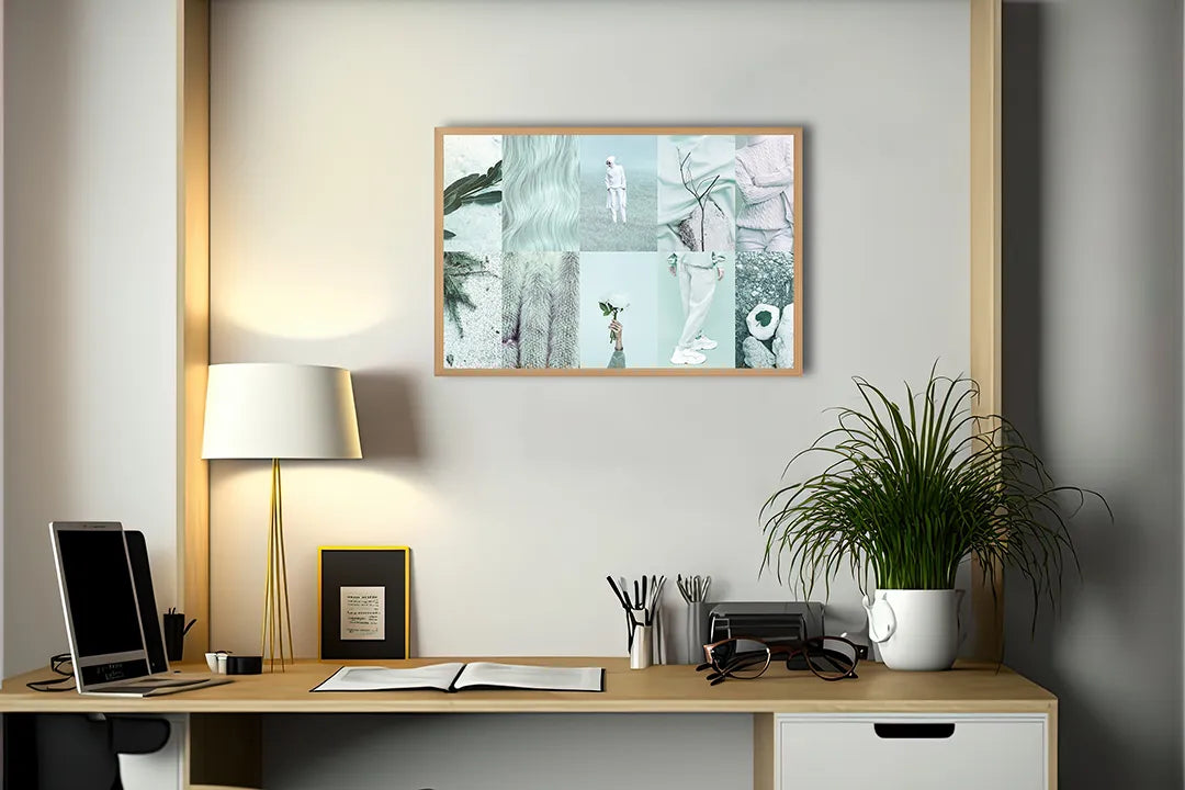 Metall Magnetboard mit hochwertigem Collage Pastell Design