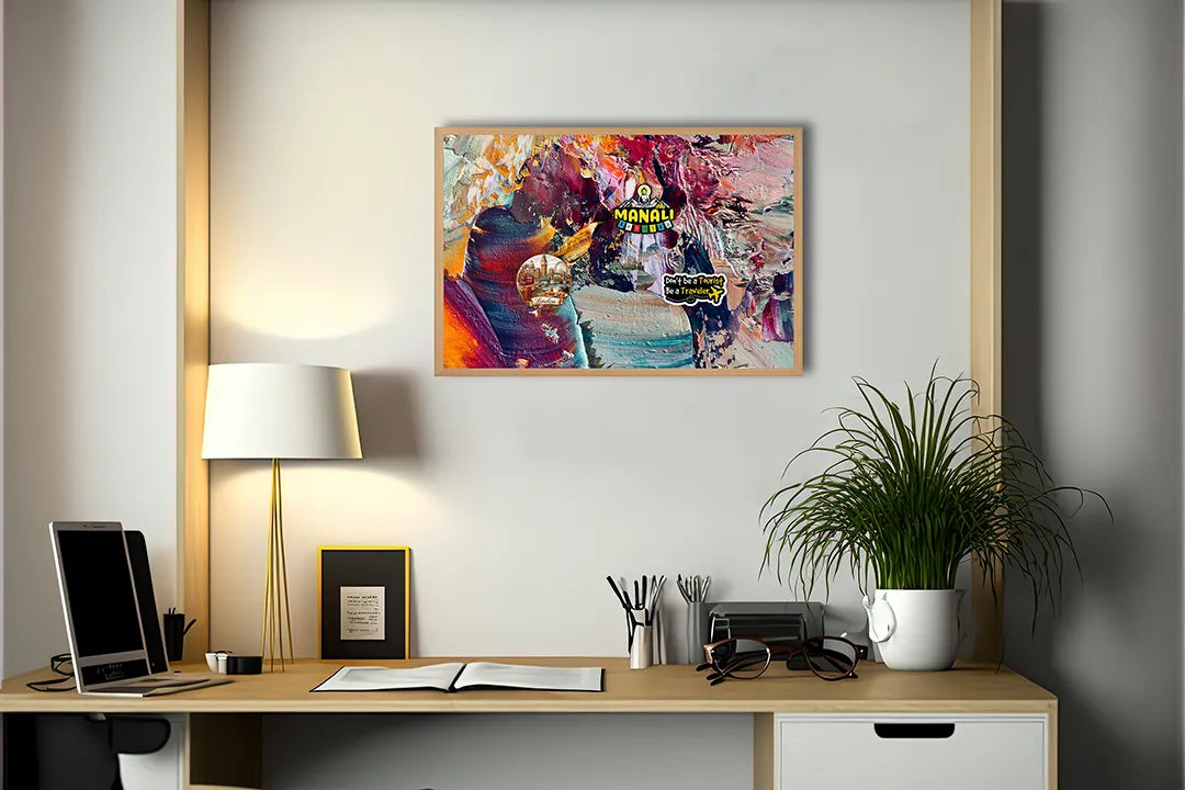 Metall Magnetboard mit hochwertigem Abstrakt Farbe bunt Design