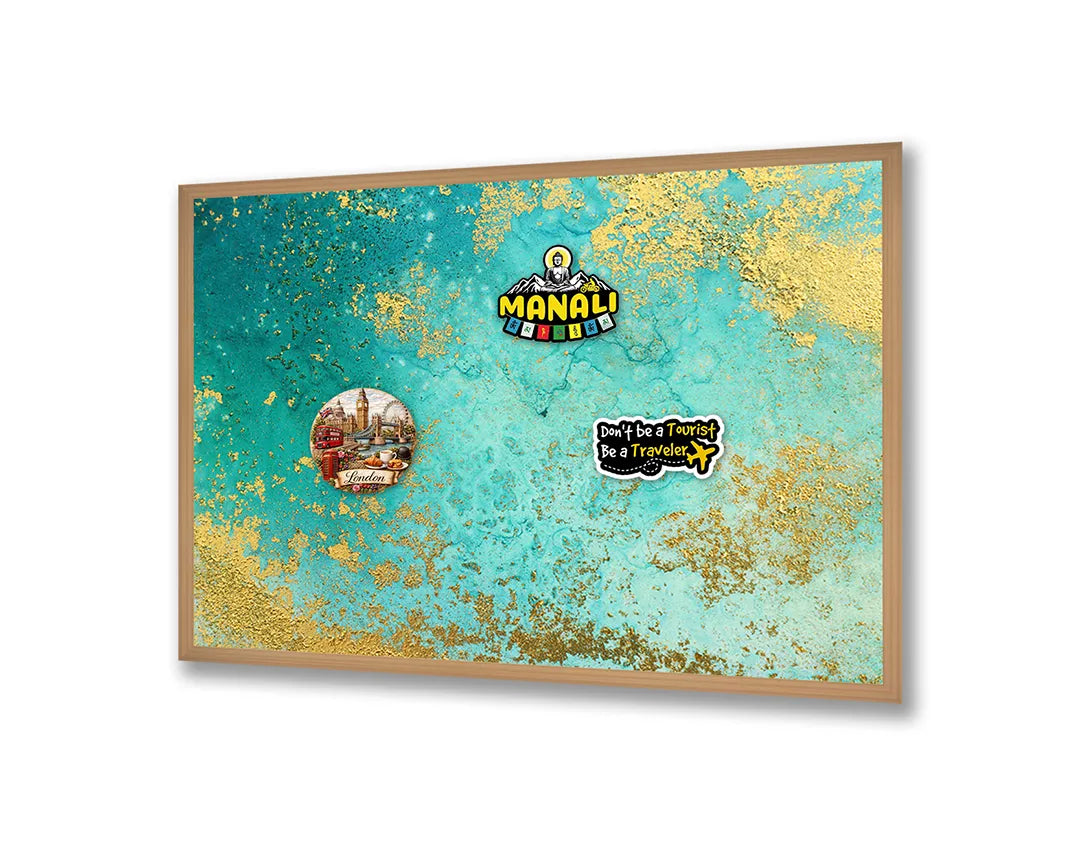 Metall Magnetboard mit hochwertigem Goudgroen Marmor Design