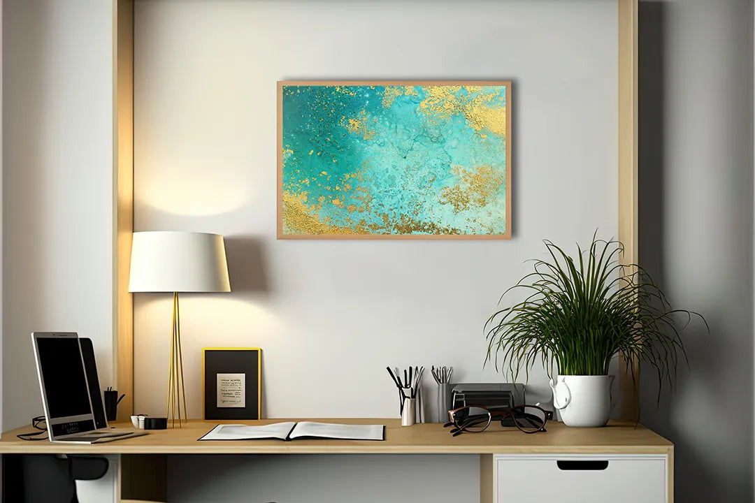 Metall Magnetboard mit hochwertigem Goudgroen Marmor Design