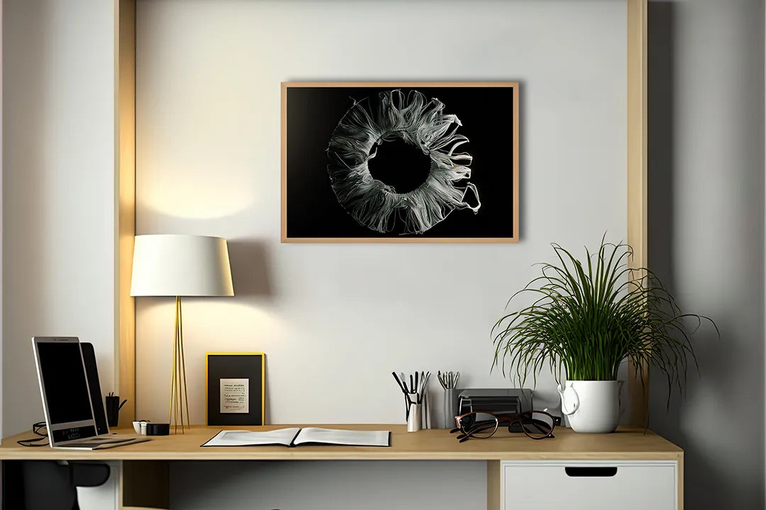 Metall Magnetboard mit hochwertigem Schwarz weiß Blume x-ray Design