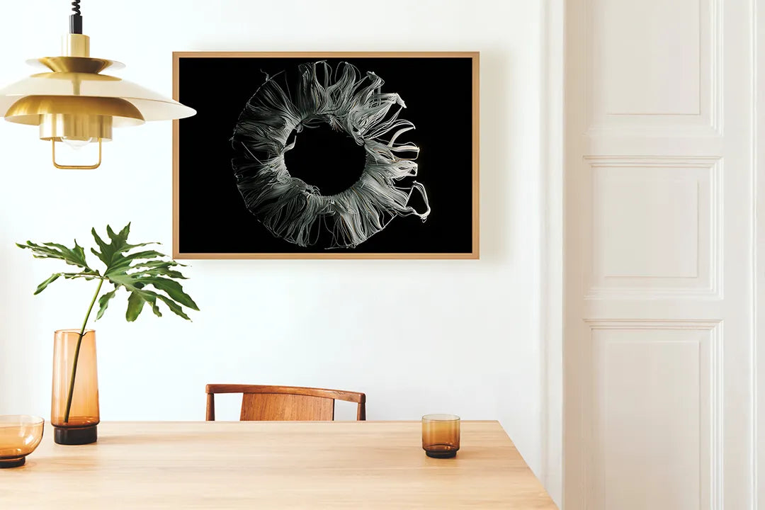 Metall Magnetboard mit hochwertigem Schwarz weiß Blume x-ray Design