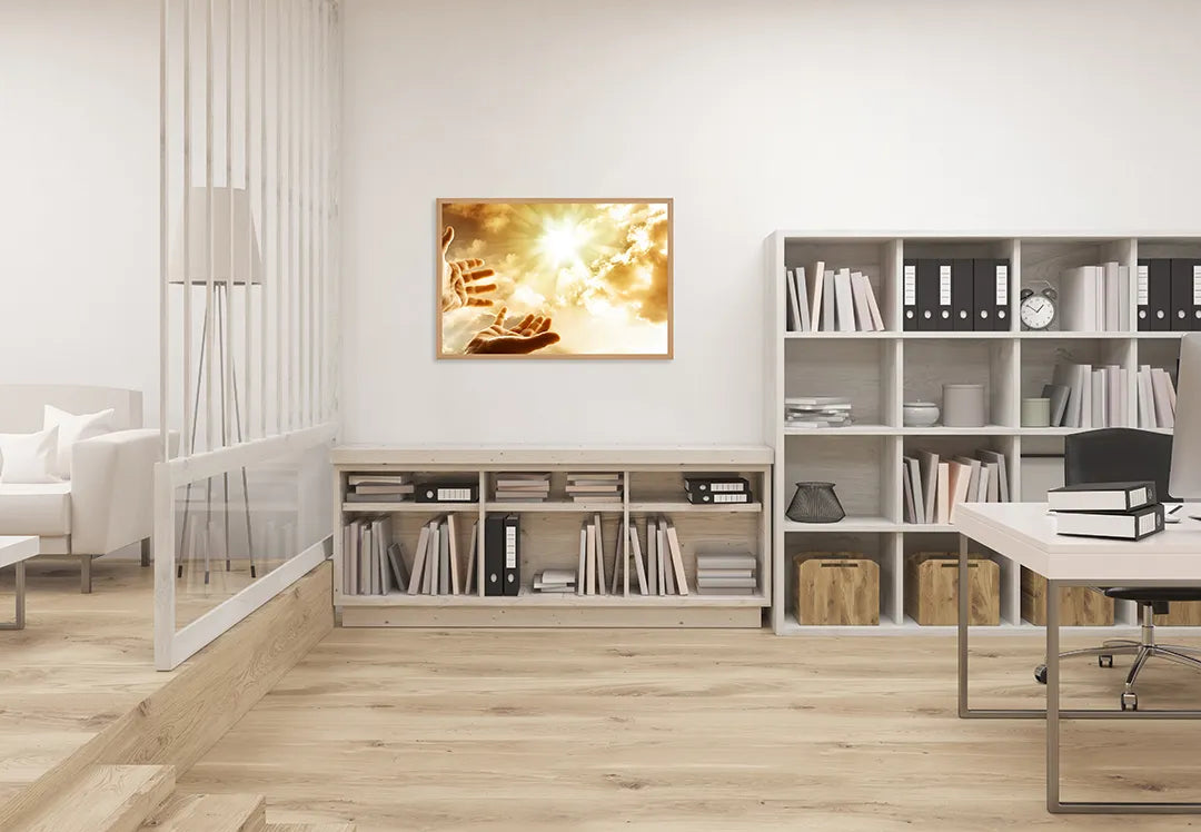 Metall Magnetboard mit hochwertigem Hände Reikend Naar Der Zon Design