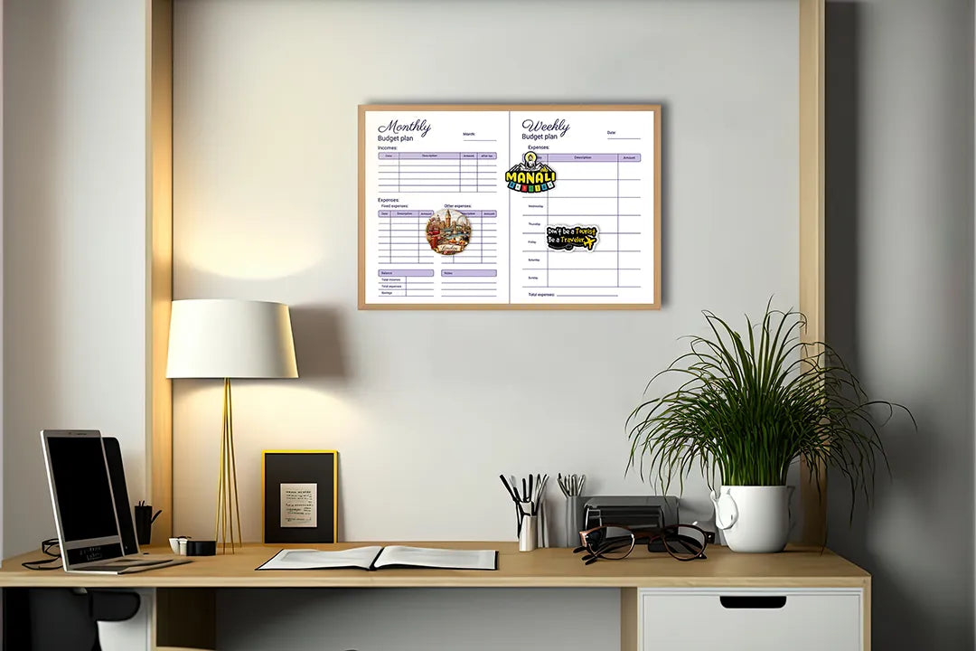 Metall Magnetboard mit hochwertigem Wochenplaner mit doelen Design