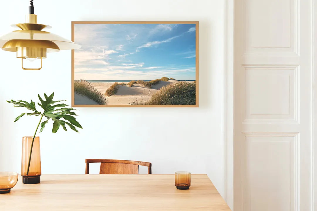 Metall Magnetboard mit hochwertigem Strand duinen Sonnenuntergang Design