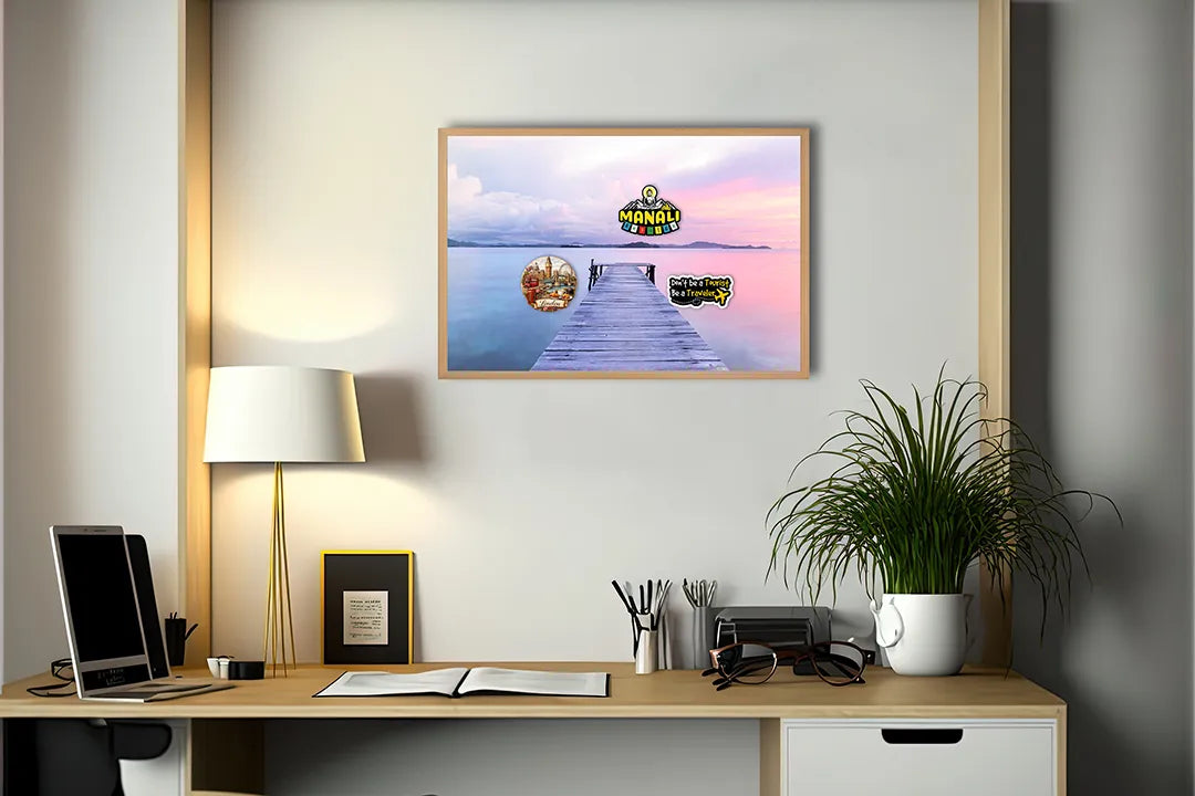 Metall Magnetboard mit hochwertigem Steiger in lila Wasser Design