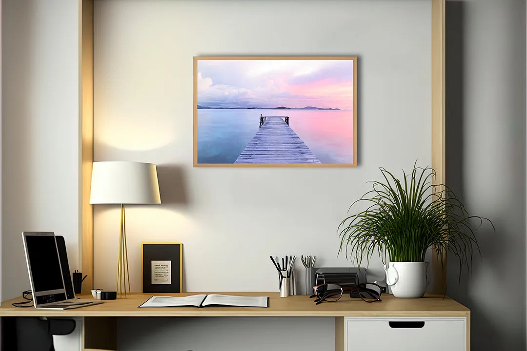 Metall Magnetboard mit hochwertigem Steiger in lila Wasser Design