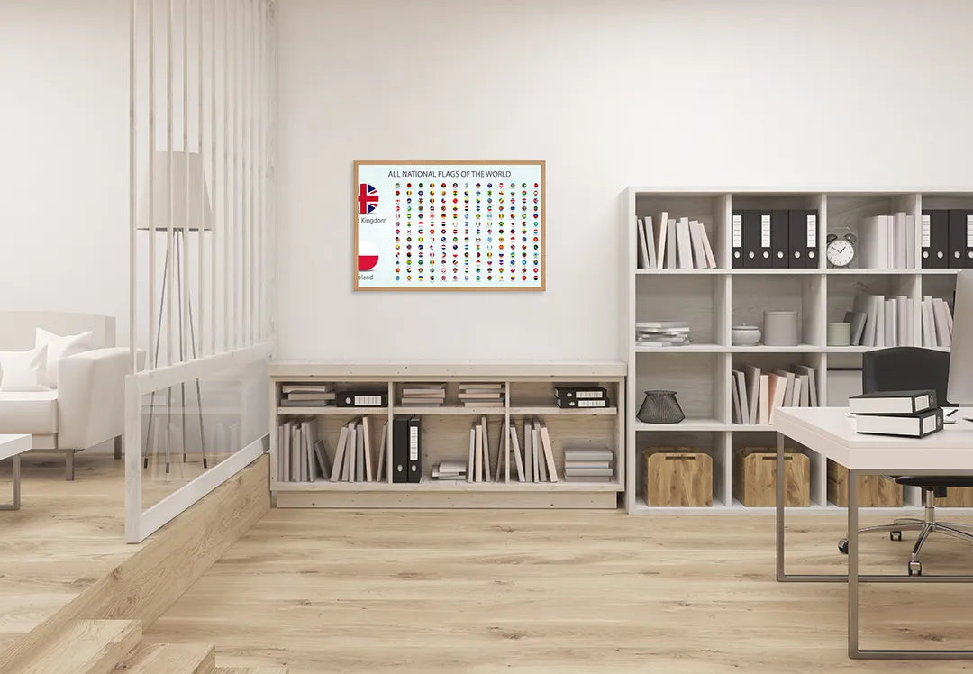 Metall Magnetboard mit hochwertigem Wereldvlaggen poster Design