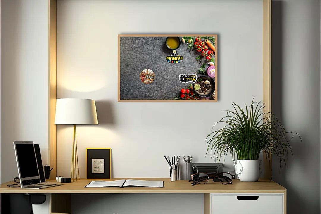 Metall Magnetboard mit hochwertigem Kook Zutaten dunkel Design